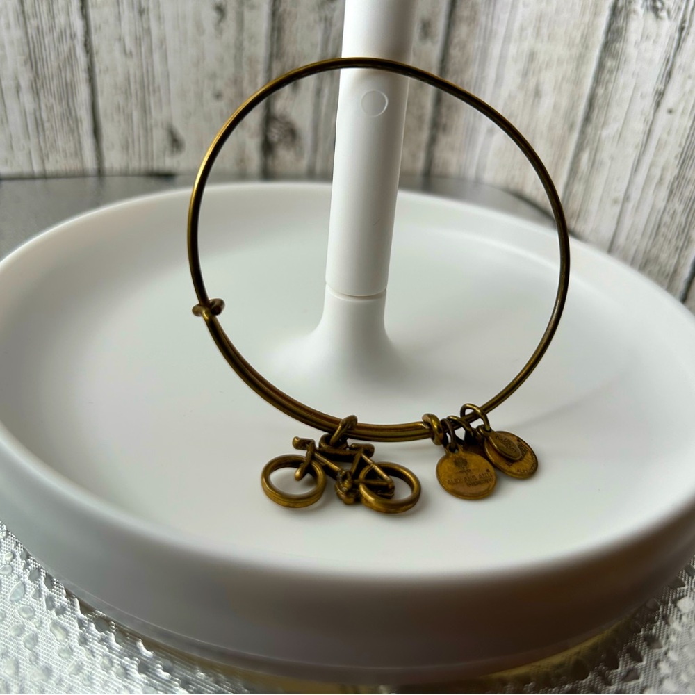 Alex & Ani bangle bracelet with bicycle charm